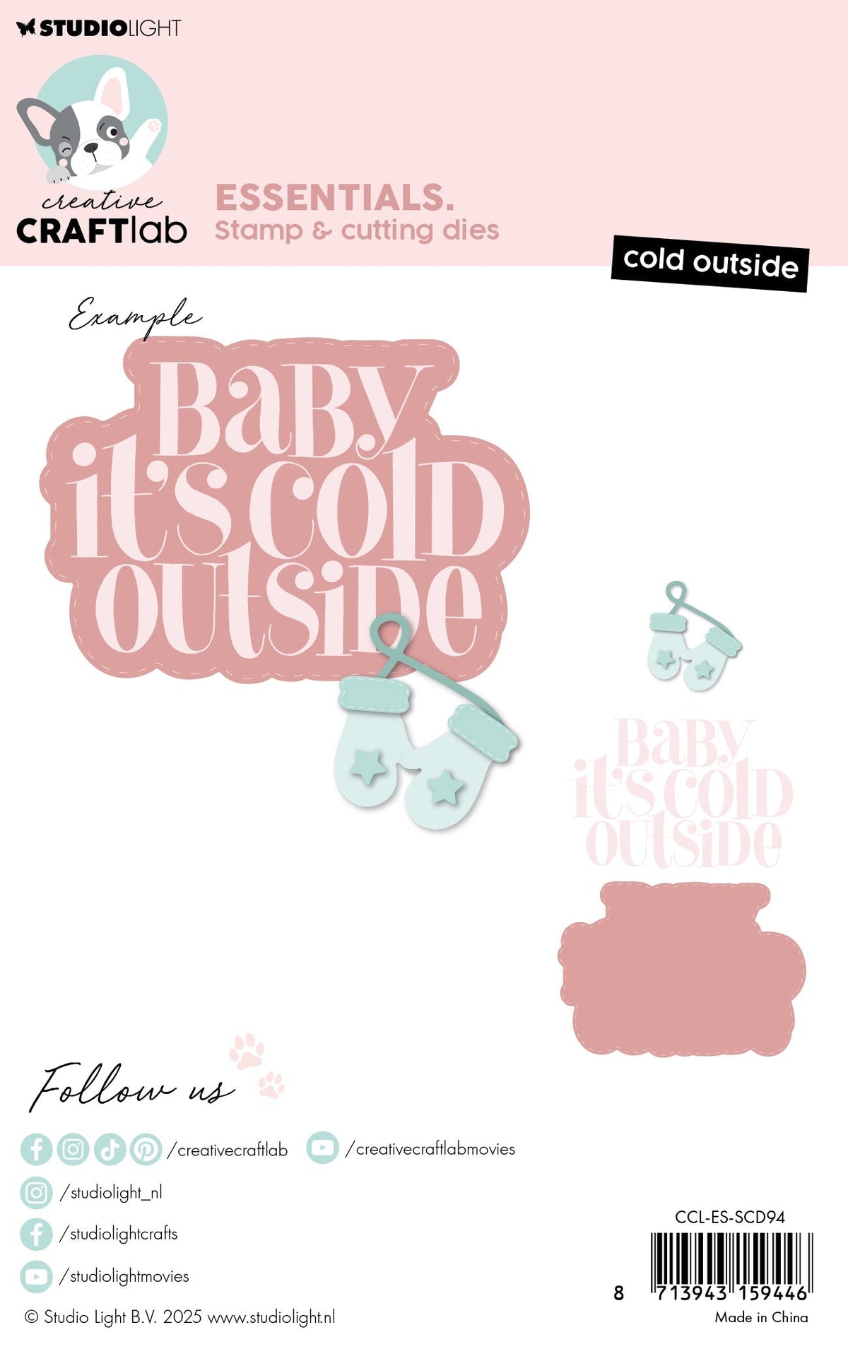 CCL Stamp & Cutting Dies Cold Outside Essentials 136x95x3mm 6 Pieces