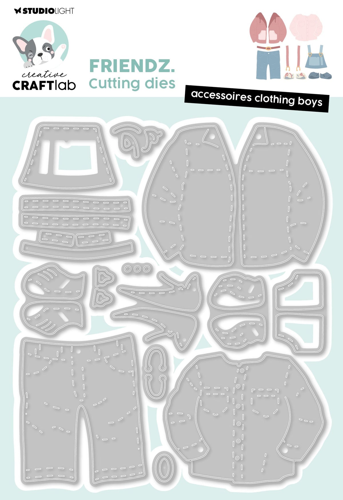 CCL matrices de découpe, accessoires, vêtements, garçons, Friendz, 14 pièces