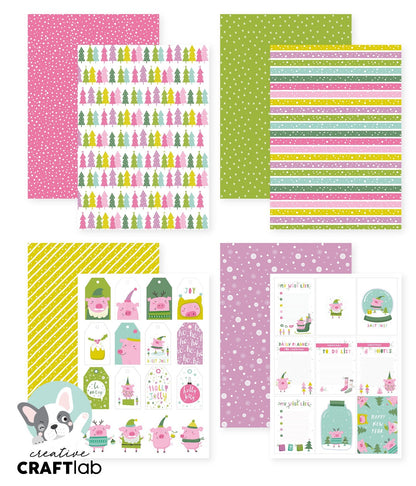 Assortiment de papiers CCL Frenkie's Xmas Friendz 210x297x3mm 12 FEUILLES n°16