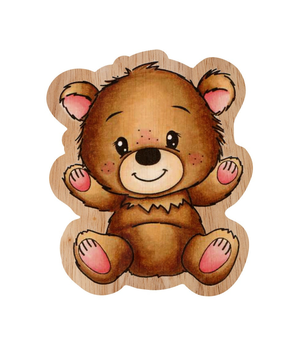 Tampon en caoutchouc CCL en bois Ted Sitting Friendz 77x65x4mm 1 pièce n°307