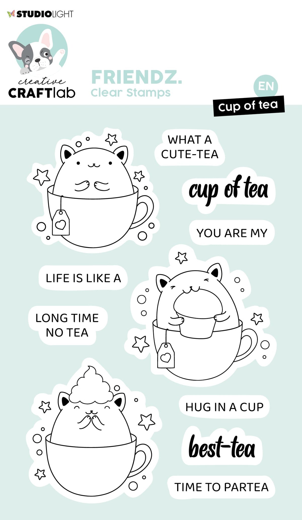 CCL Tampon transparent Cup Of Tea Friendz 92x138x1mm 11 PC réf. 553