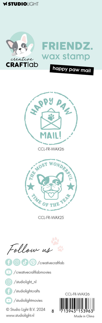 CCL Wax Stamp With Handle Happy Paw Mail Friendz 2 PC