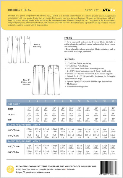 Mitchell Trousers by Closet Core Patterns