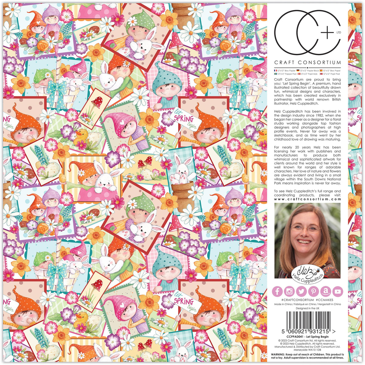 Craft Consortium Que le printemps commence - Bloc de papier 30x30 cm
