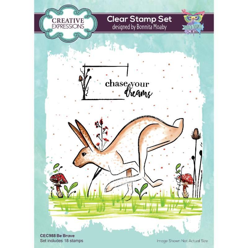 Creative Expressions Bonnita Moaby Be Brave Lot de tampons transparents 6 x 8 po