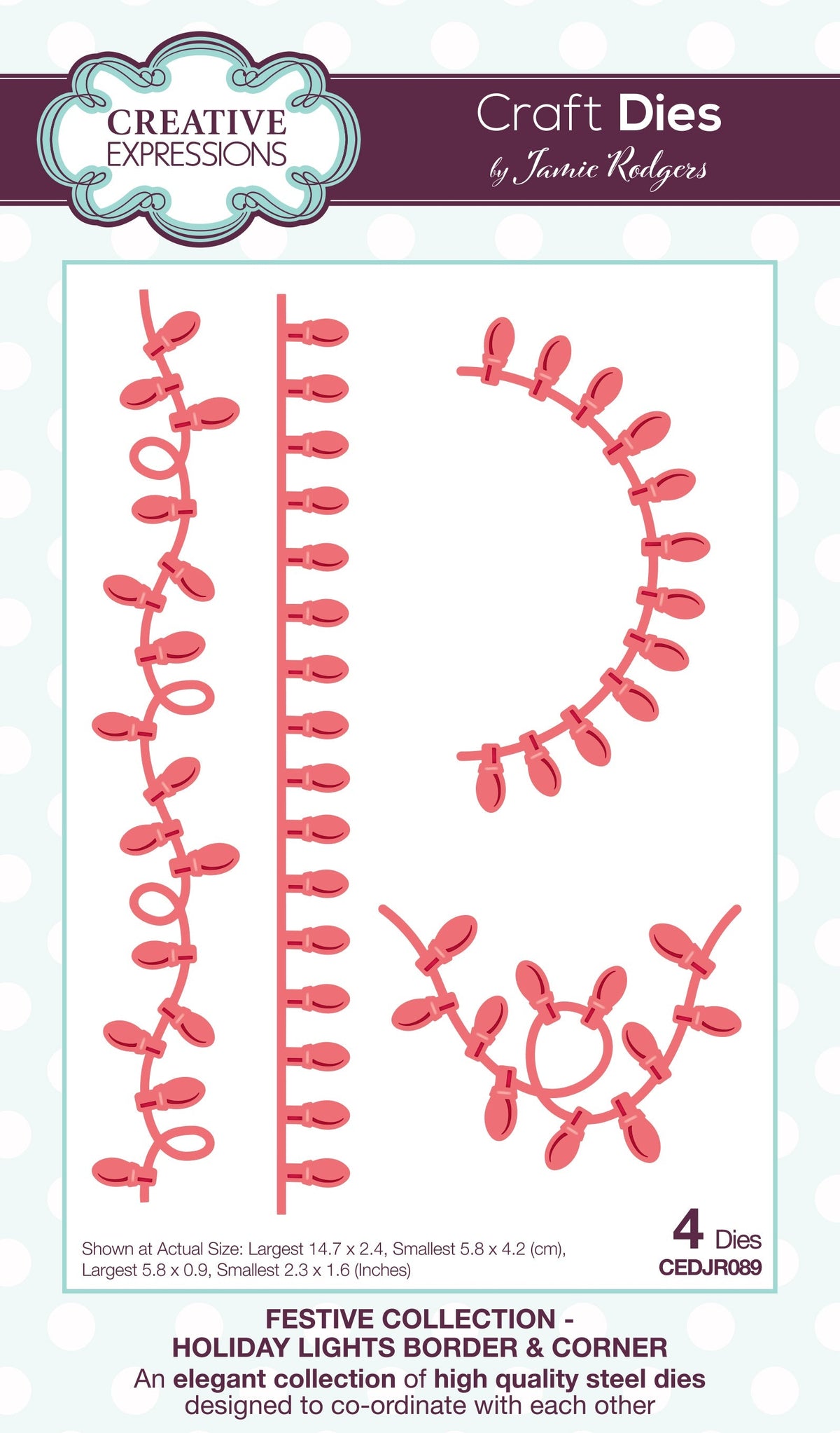 Creative Expressions Matrices de découpe Jamie Rodgers Holiday Lights Bordures et Coins