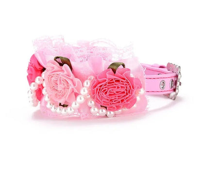 Rosey Pearl Dog Collar | Elegant Jewelry Collar