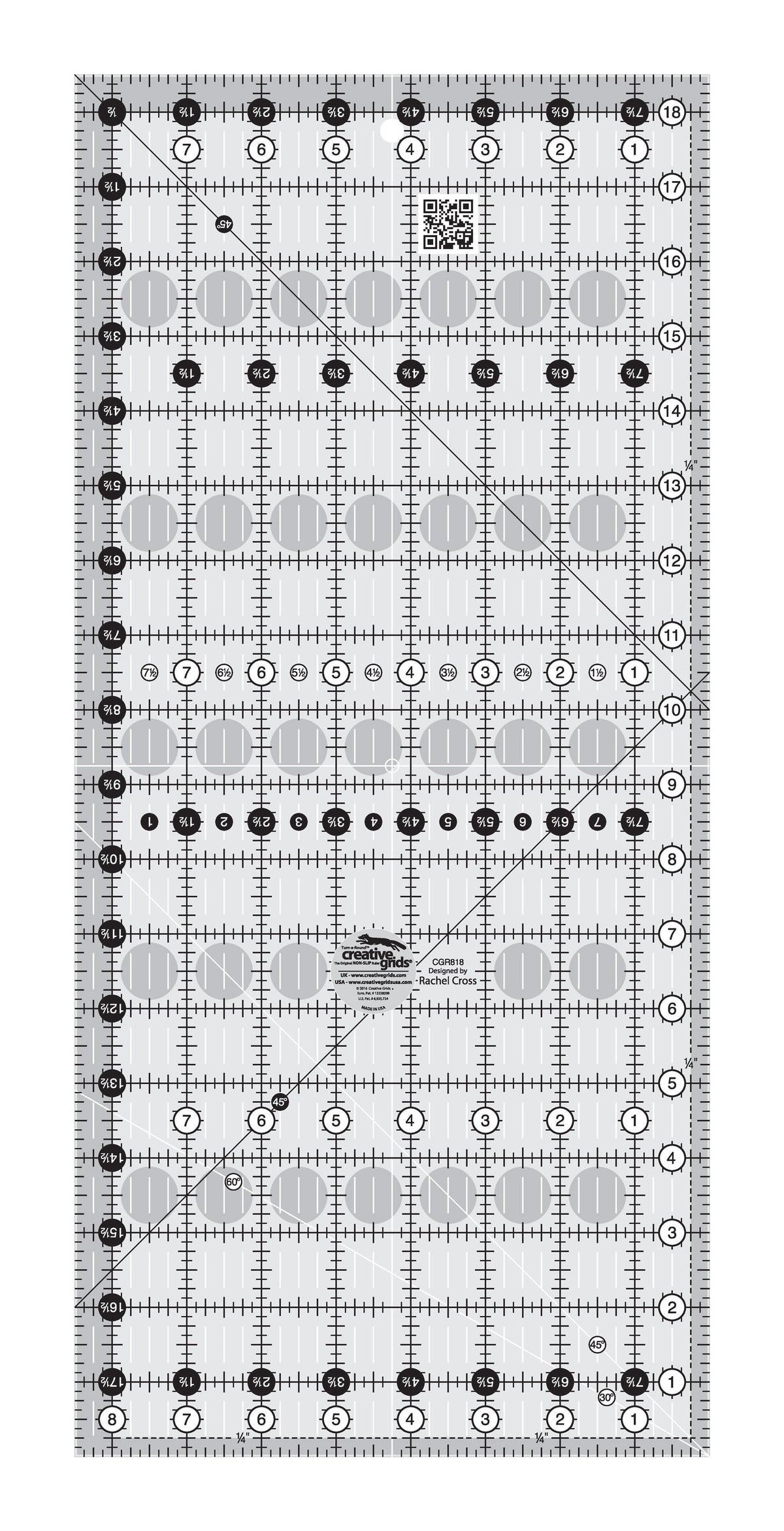 Règle de courtepointe Creative Grids 8-1/2 po x 18-1/2 po