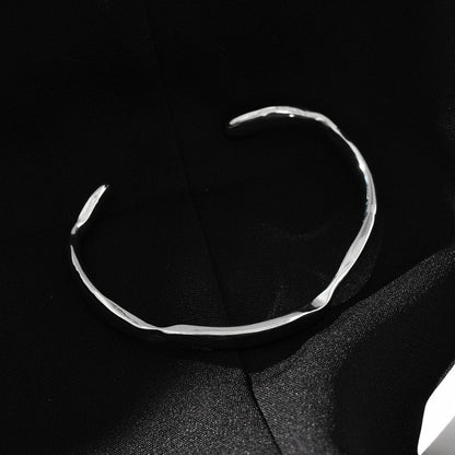 CHANBA Silver (White Gold): Avant Garde Abstract Shaped Bracelet