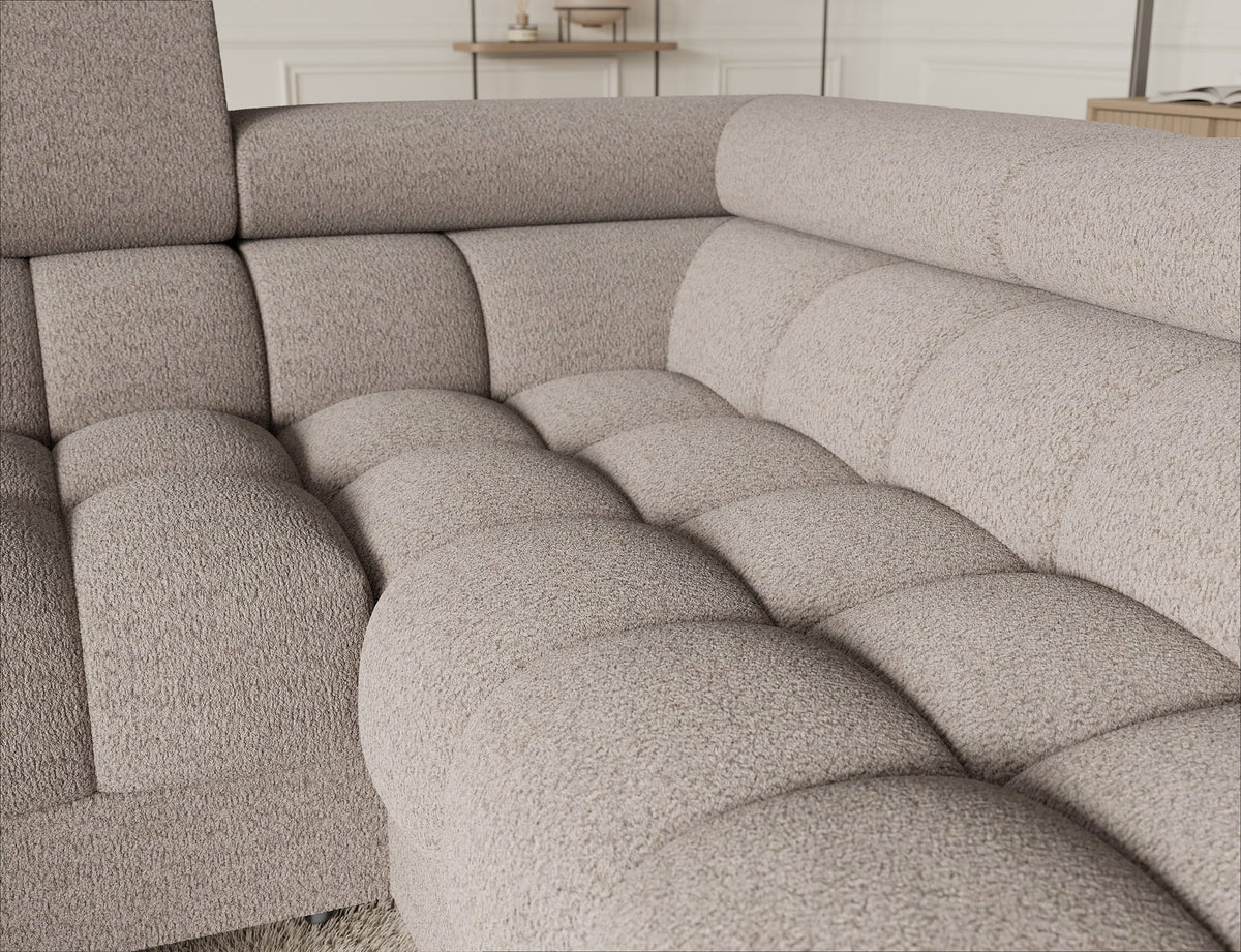 Fectory Sectional Storage Sleeper Chaise Sofa - Beige