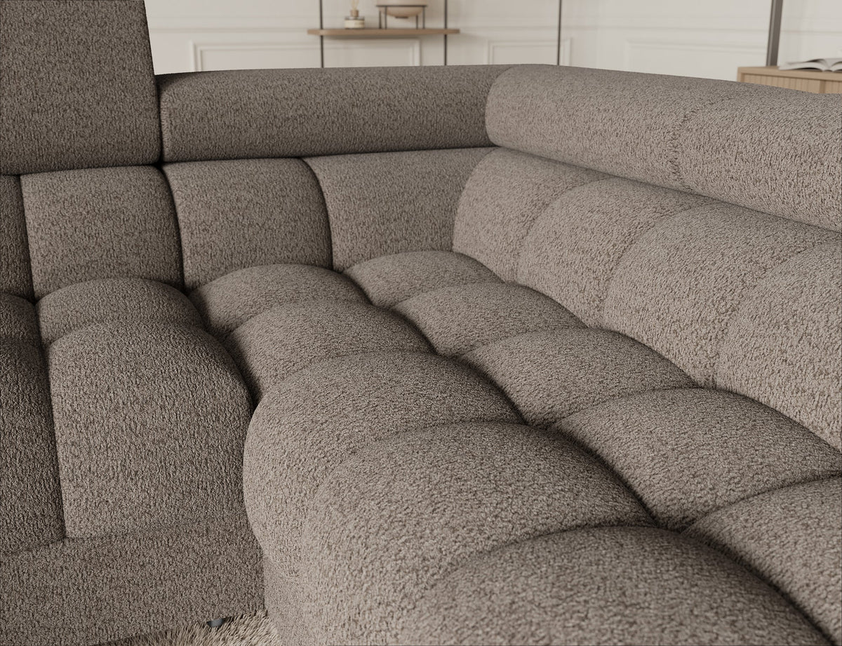 Fectory Sectional Storage Sleeper Chaise Sofa - Taupe