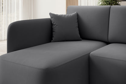 Canapé d'angle convertible 3 places avec rangement Hadson - Gris