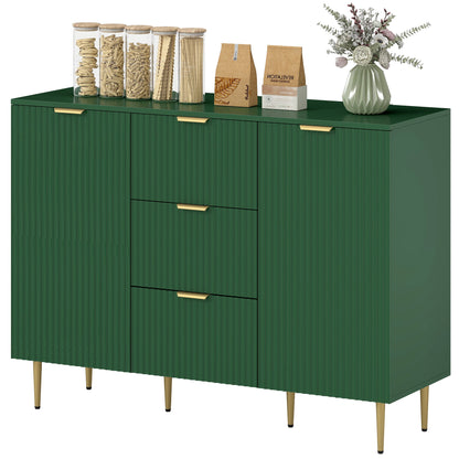 Ellis Modern Kitchen Buffet/Hallway Cabinet with 3 Drawers-Green