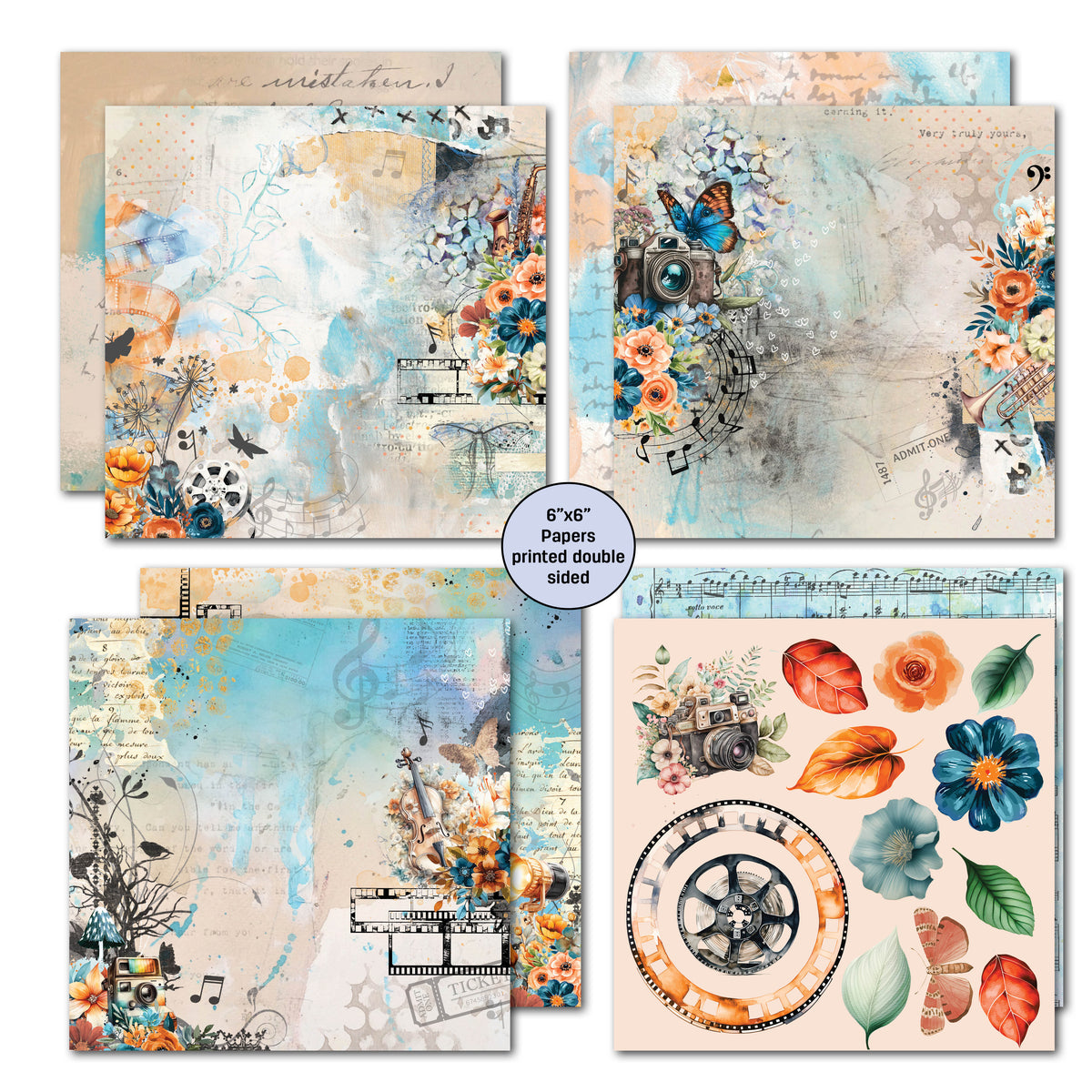 3Quarter Designs Cerulean Score 6x6 Paper Pack
