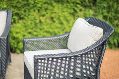 Ensemble de conversation de 4 pièces en osier Camus pour l'extérieur avec coussins Sunbrella®