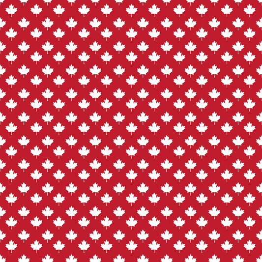 Motif de feuille d'érable numéro 1 pour thermocollant (HTV) Fête du Canada, fond rouge