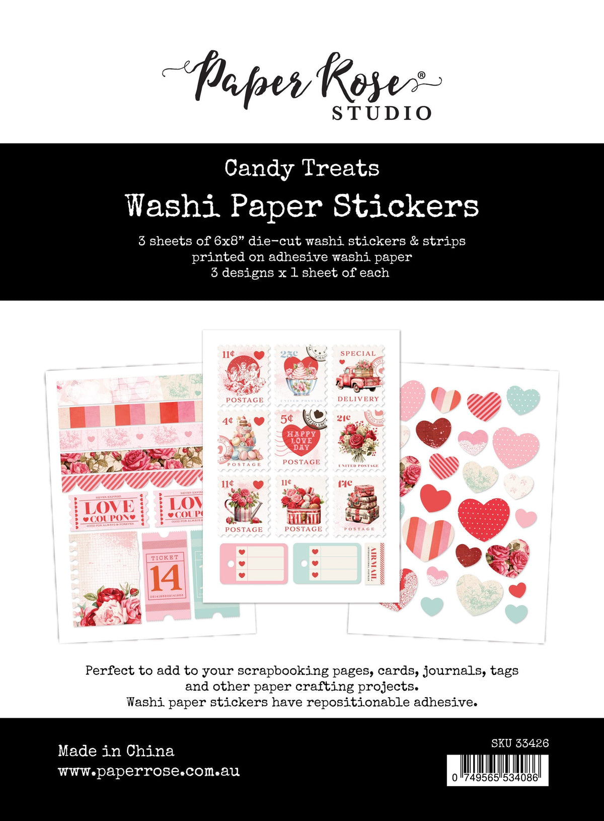 Candy Treats 6x8 Washi Paper Sticker Pack 33426