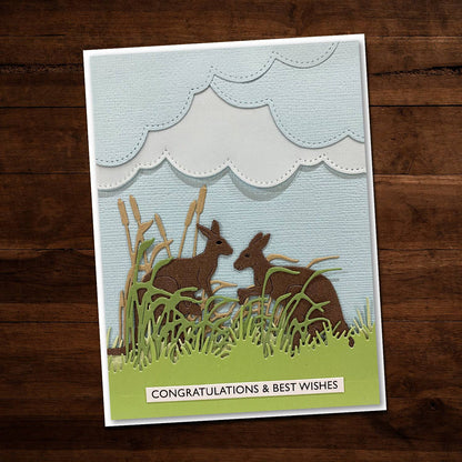 Cattails & Grass Border Metal Cutting Die 18664