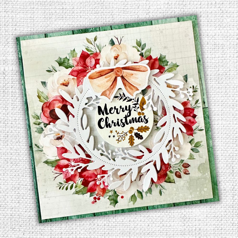 Floral Holly Christmas Wreath Die 32469