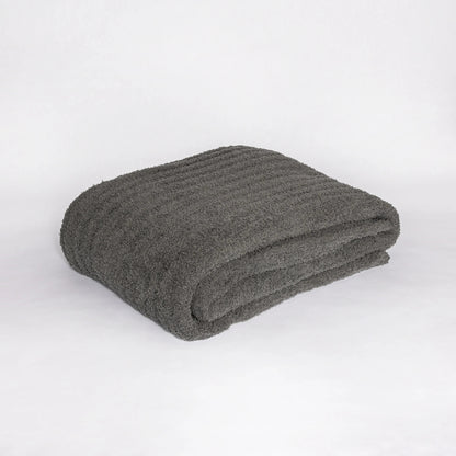 Jeté étendu côtelé anthracite