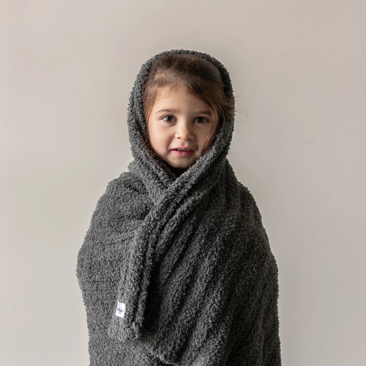 Couverture bébé côtelée anthracite