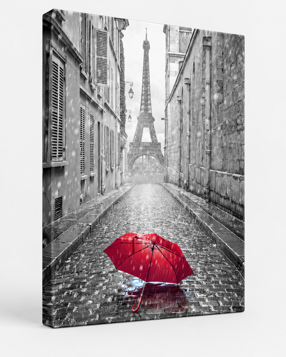 Canvas Wall Art-Red Umbrella Eiffel Tower-Printed Artwork