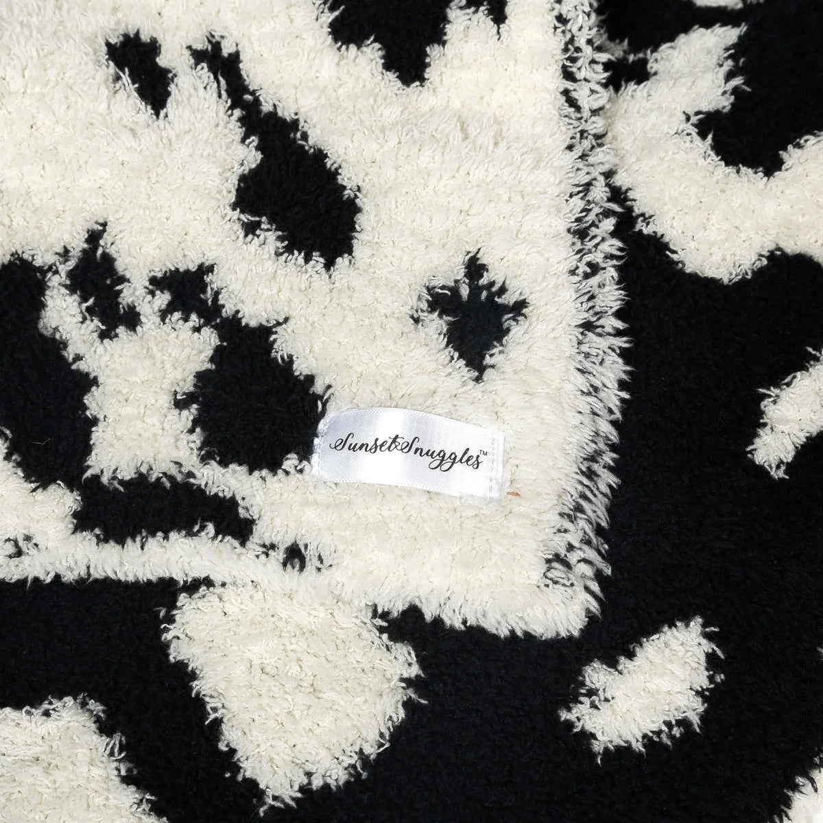 Doudou Couverture Bébé Imprimé Vache Noir et Blanc Cassé