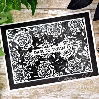 Creative Expressions Enamoured Roses 5 1/2 in x 3 3/4 in Pre-Cut Rubber Stamp