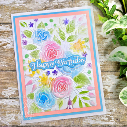 Creative Expressions Pochoir de coloriage compagnon Rose Garden 6 po x 8 po, lot de 2