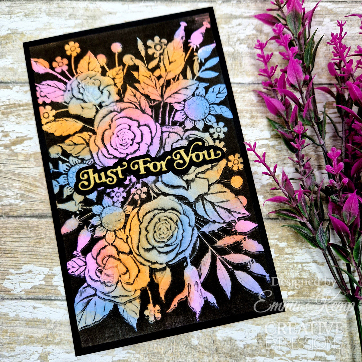 Creative Expressions Pochoir de coloriage compagnon Rose Garden 6 po x 8 po, lot de 2