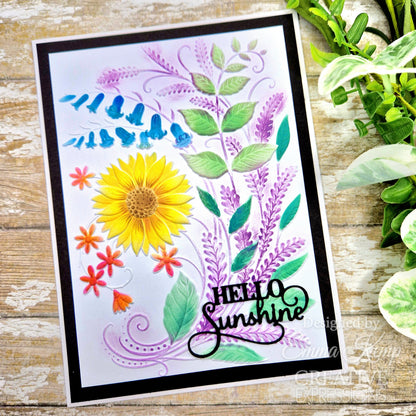 Pochoir de coloriage Creative Expressions Sunshine Serenade Compagnon 15,2 cm x 20,3 cm Lot de 2