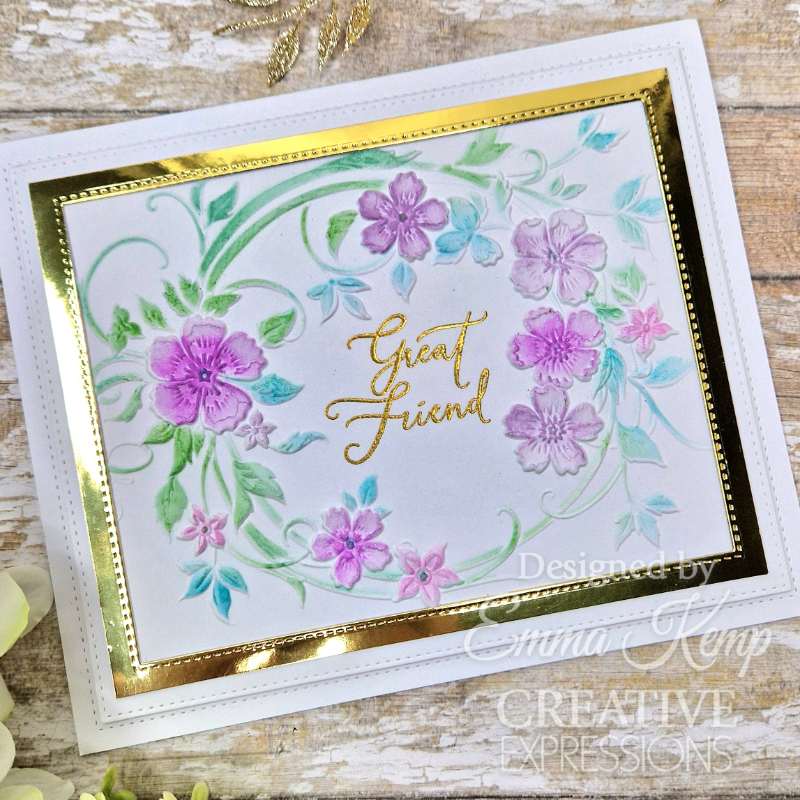 Creative Expressions Blossom Wreath – Pochoirs de coloriage (6 x 8 po), lot de 2