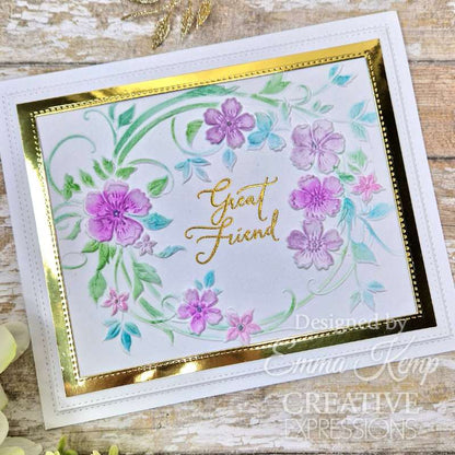 Creative Expressions Blossom Wreath – Pochoirs de coloriage (6 x 8 po), lot de 2