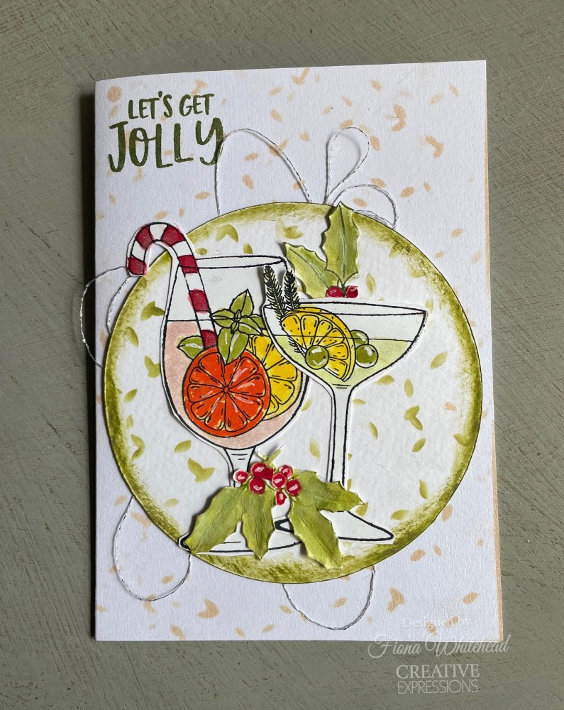 Creative Expressions Jane's Doodles Holiday Cheers Lot de 12 tampons transparents 15 x 20 cm