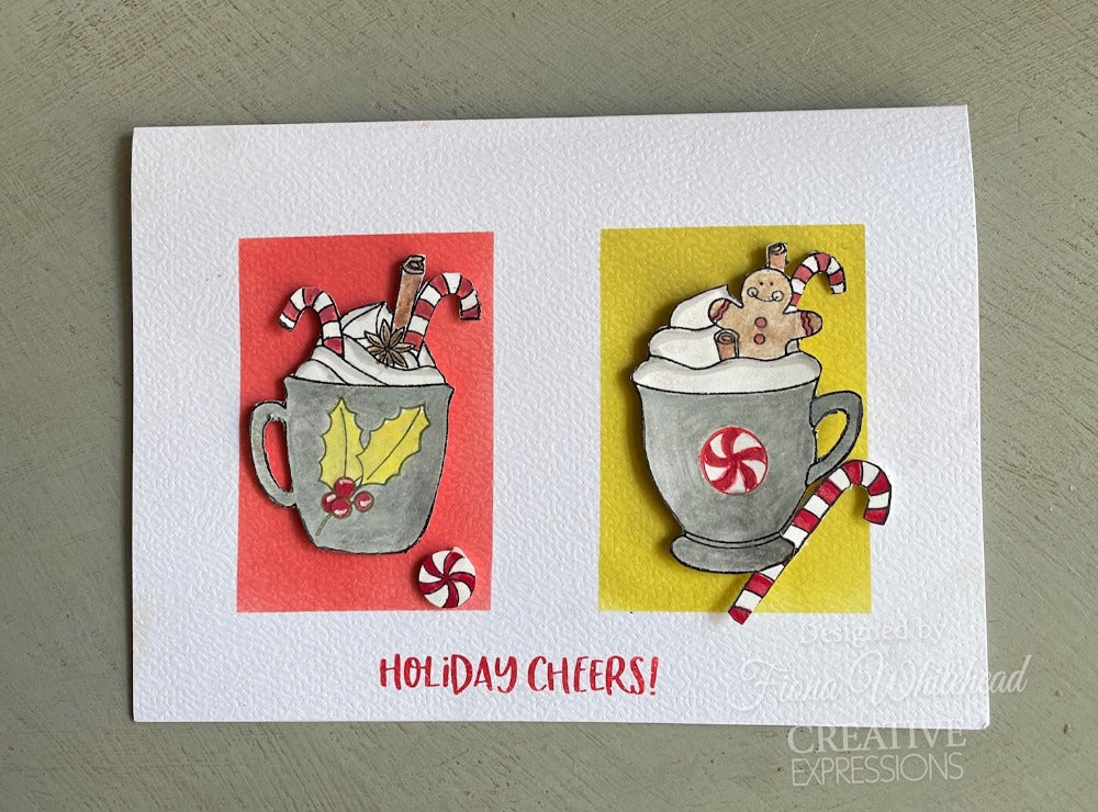 Creative Expressions Jane's Doodles Holiday Cheers Lot de 12 tampons transparents 15 x 20 cm
