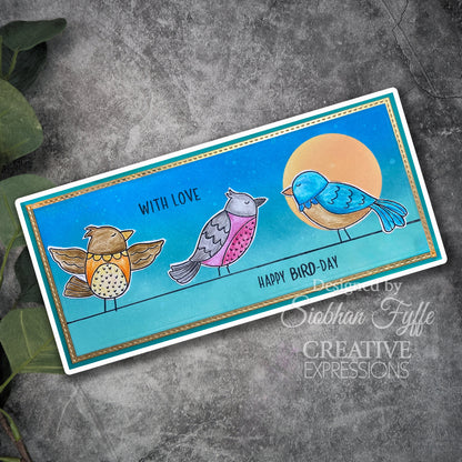 Creative Expressions Jane's Doodles Birdsong Blooms, lot de tampons transparents 6 po x 8 po