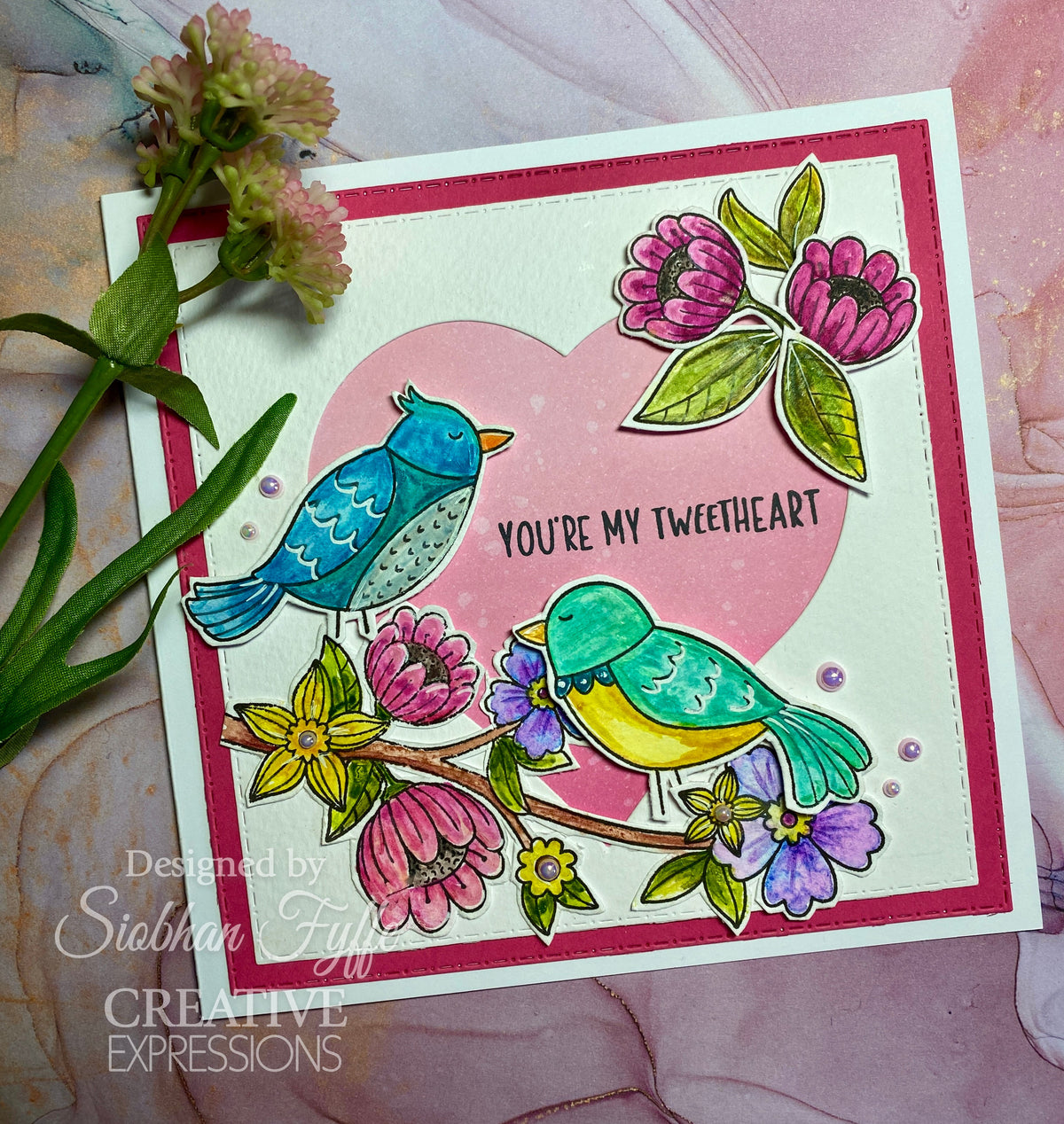 Creative Expressions Jane's Doodles Birdsong Blooms, lot de tampons transparents 6 po x 8 po