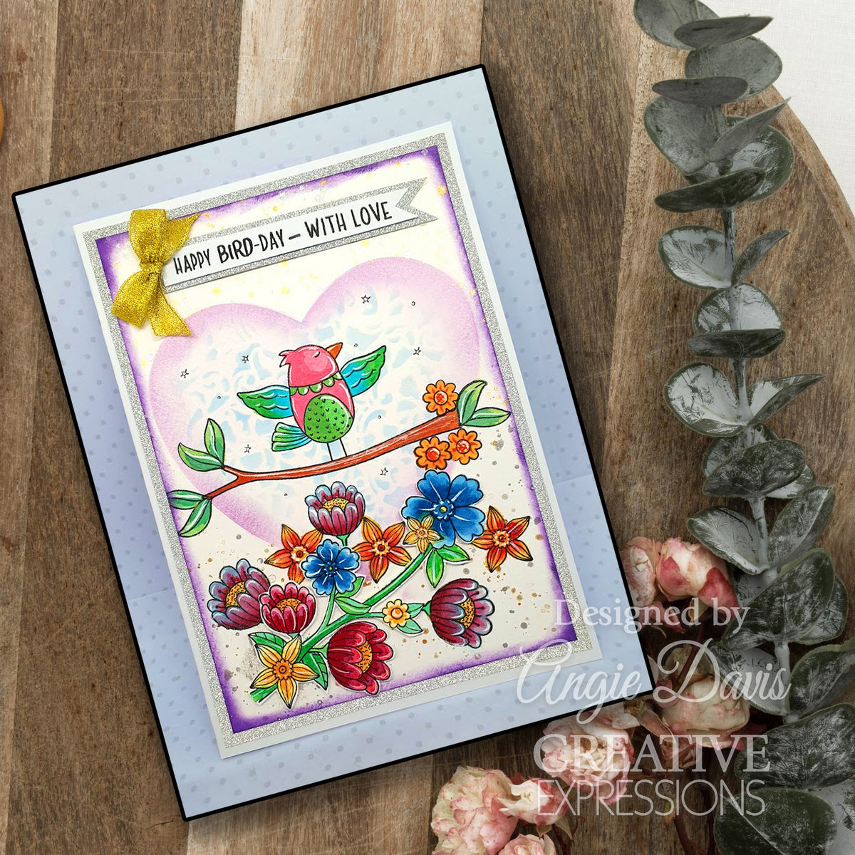 Creative Expressions Jane's Doodles Birdsong Blooms, lot de tampons transparents 6 po x 8 po
