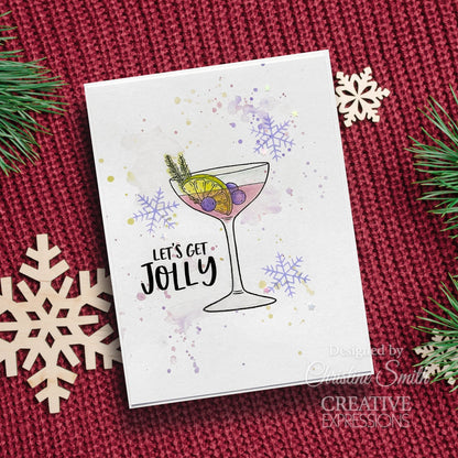 Creative Expressions Jane's Doodles Holiday Cheers Lot de 12 tampons transparents 15 x 20 cm