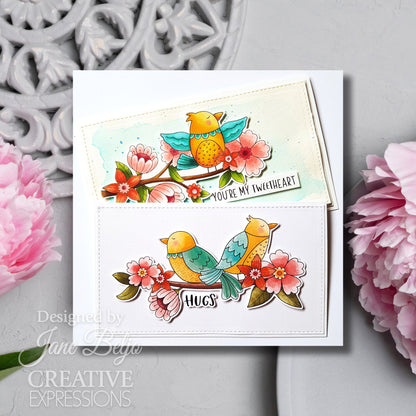 Creative Expressions Jane's Doodles Birdsong Blooms, lot de tampons transparents 6 po x 8 po