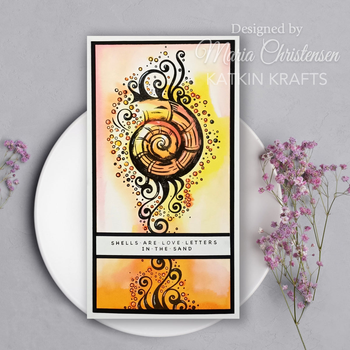 Katkin Krafts Nautical Coquille 6 in x 8 in Clear Stamp Set