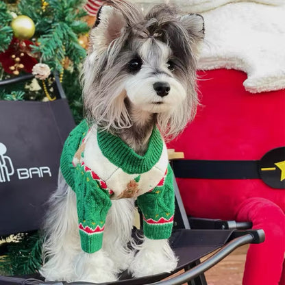 Pull de Noël pour chien en pain d'épices – Tenue tricotée d'hiver pour chiens