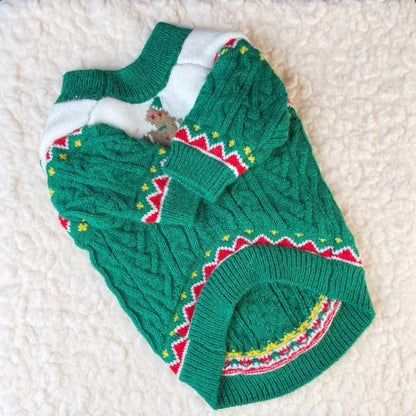 Pull de Noël pour chien en pain d'épices – Tenue tricotée d'hiver pour chiens