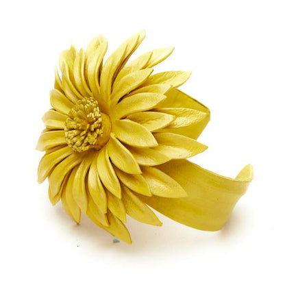 Manchette fleur en cuir