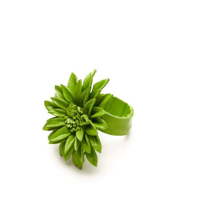Leather Flower Ring