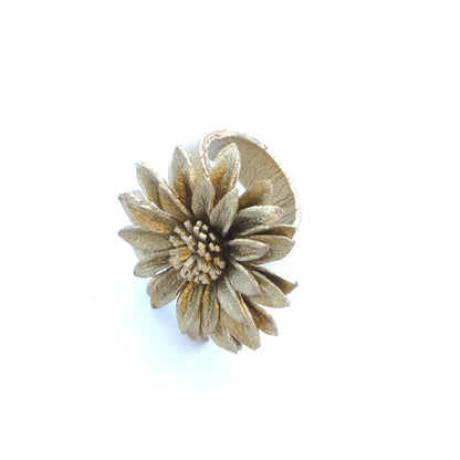 Leather Flower Ring