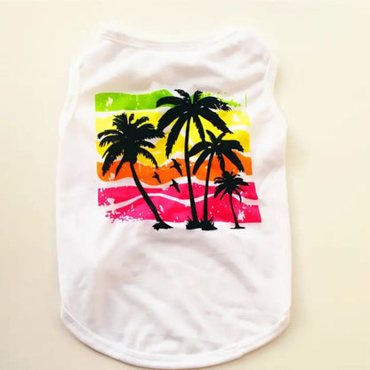 T-shirt pour chien Island Dog | T-shirt pour chien à motif palmier