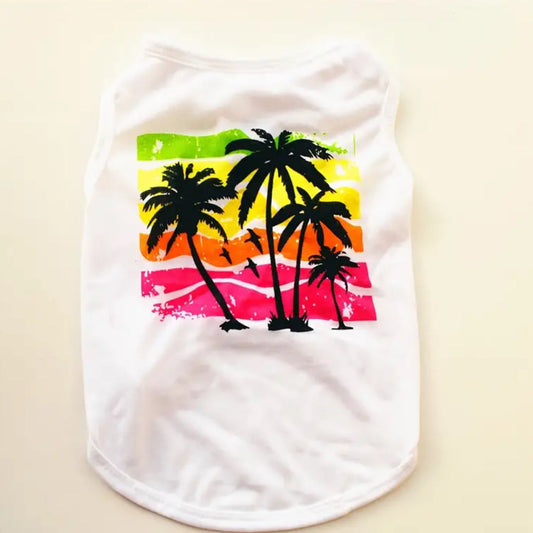 T-shirt pour chien Island Dog | T-shirt pour chien à motif palmier