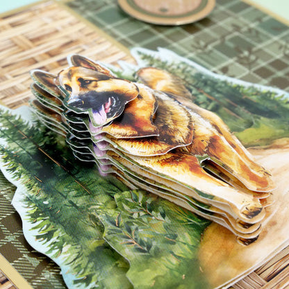 Feuille de décoration pour découpage Rottweiler et Berger allemand