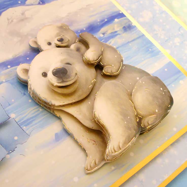 Feuille de décoration pour découpage Ours polaires